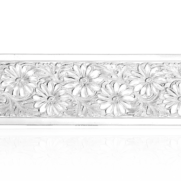 Sterling Silver Floral Pattern (17" Long) Soft Plate WPFL4