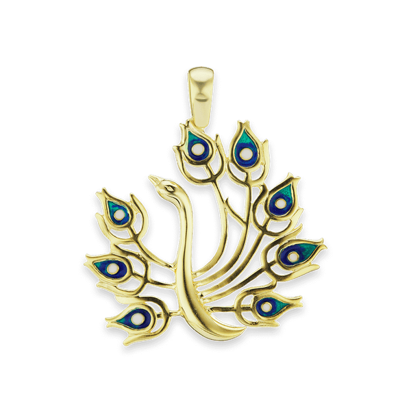 Peacock Charm in Sterling Silver (41 x 47mm)