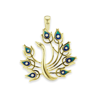 Peacock Charm in Sterling Silver (41 x 47mm)