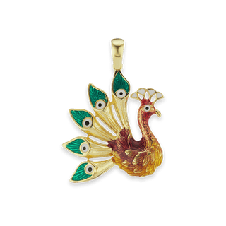 Peacock Charm in Sterling Silver (41 x 29mm)