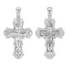 Sterling Silver Two-Tone Ornate Crucifix Pendant (50 x 28 mm)