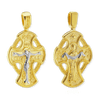 Sterling Silver Two-Tone Byzantine Double-Sided Cross and Crucifix Pendant (36 x 18 mm)