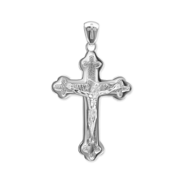 Sterling Silver Trefoil Crucifix Pendant (54 x 32 mm)