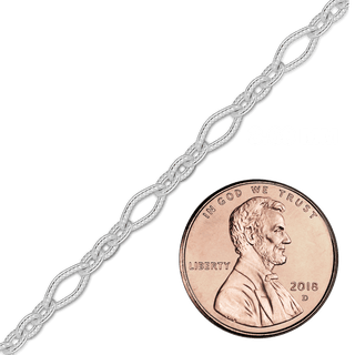 Bulk / Spooled Textured Fancy Cable Chain in Sterling Silver (3.60 mm)