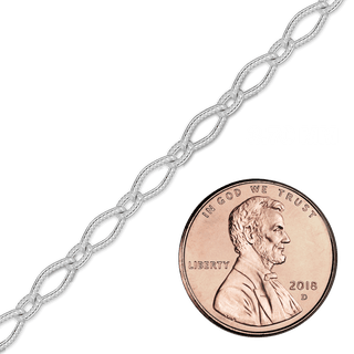 Bulk / Spooled Textured Fancy Cable Chain in Sterling Silver (3.70 mm)