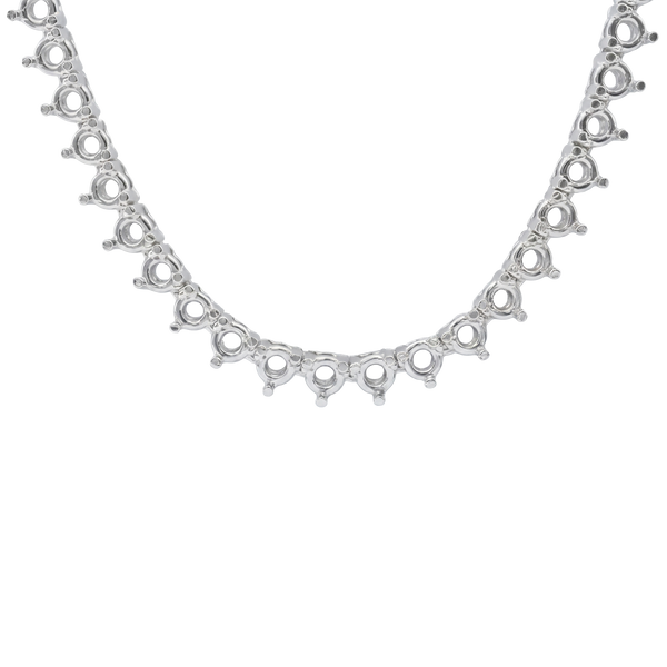 3 Prong Round Tennis Necklace Mounting in 14K Gold (.10 ct / 3.0 mm)