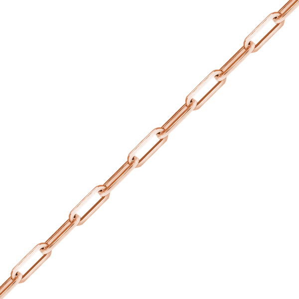 Bulk / Spooled Paperclip Cable Chain in 14K Pink Gold (2.50 mm - 3.50 mm)