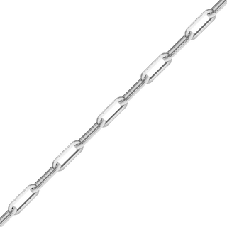 Bulk / Spooled Paperclip Cable Chain in 14K White Gold (2.50 mm - 3.50 mm)