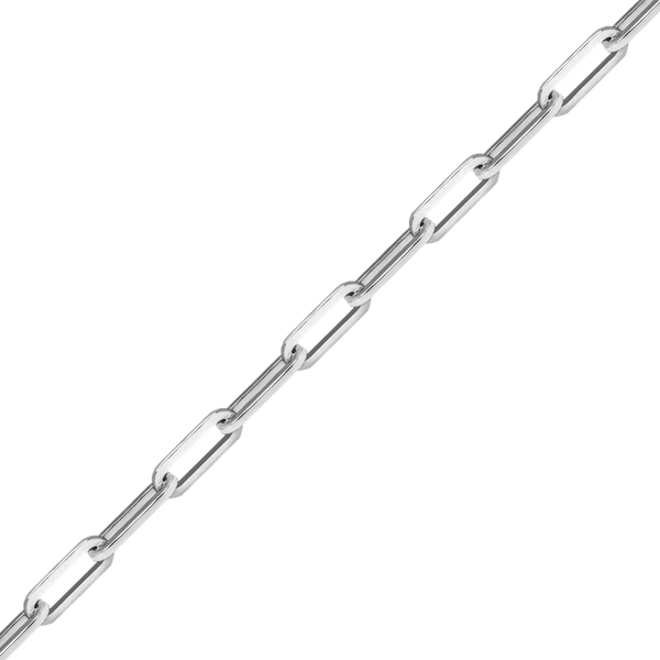 Bulk / Spooled Paperclip Cable Chain in 14K White Gold (2.50 mm - 3.50 mm)