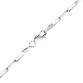 Finished Paperclip Cable Anklet in 14K White Gold (2.50 mm - 3.50 mm)