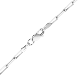 Finished Paperclip Cable Bracelet in 14K White Gold (2.50 mm - 3.50 mm)