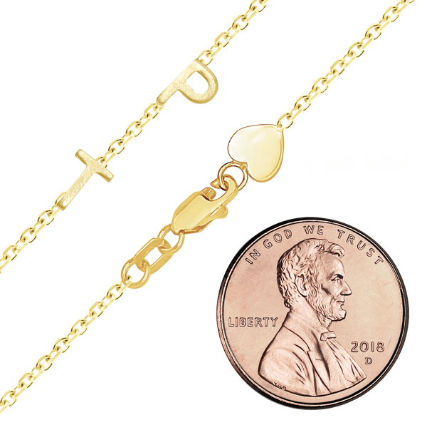 Maxco's 1.05 mm Initial or Number Bracelet in 14K Yellow Gold