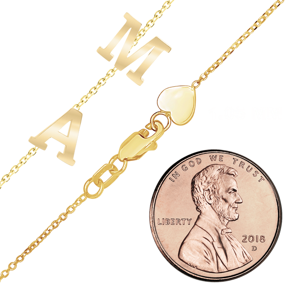 Maxco's 1.05 mm Initial or Number Chain in 14K Yellow Gold