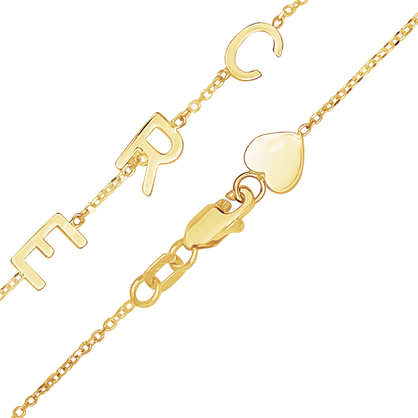 Maxco's 1.05 mm Initial or Number Bracelet in 14K Yellow Gold