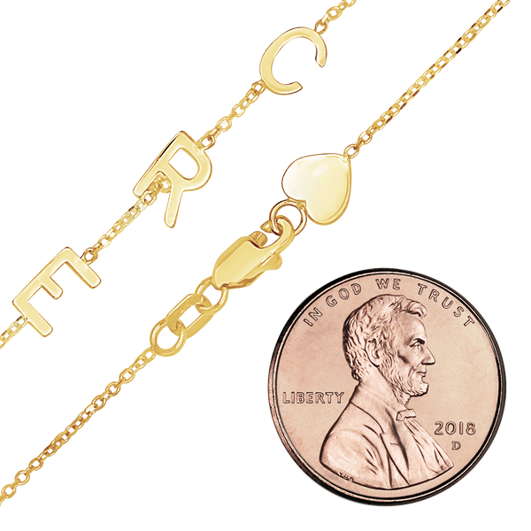 Maxco's 1.05 mm Initial or Number Bracelet in 14K Yellow Gold