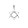 14K Gold Star of David with Flower Pendant (20 mm)