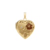Tri-Color & Hand Engraved Design Heart Locket with Diamonds in 14K Gold Filled (28 x 19 mm)