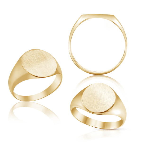 Oval Signet Rings in 14K Gold (6 x 4 mm - 20 x 18 mm)