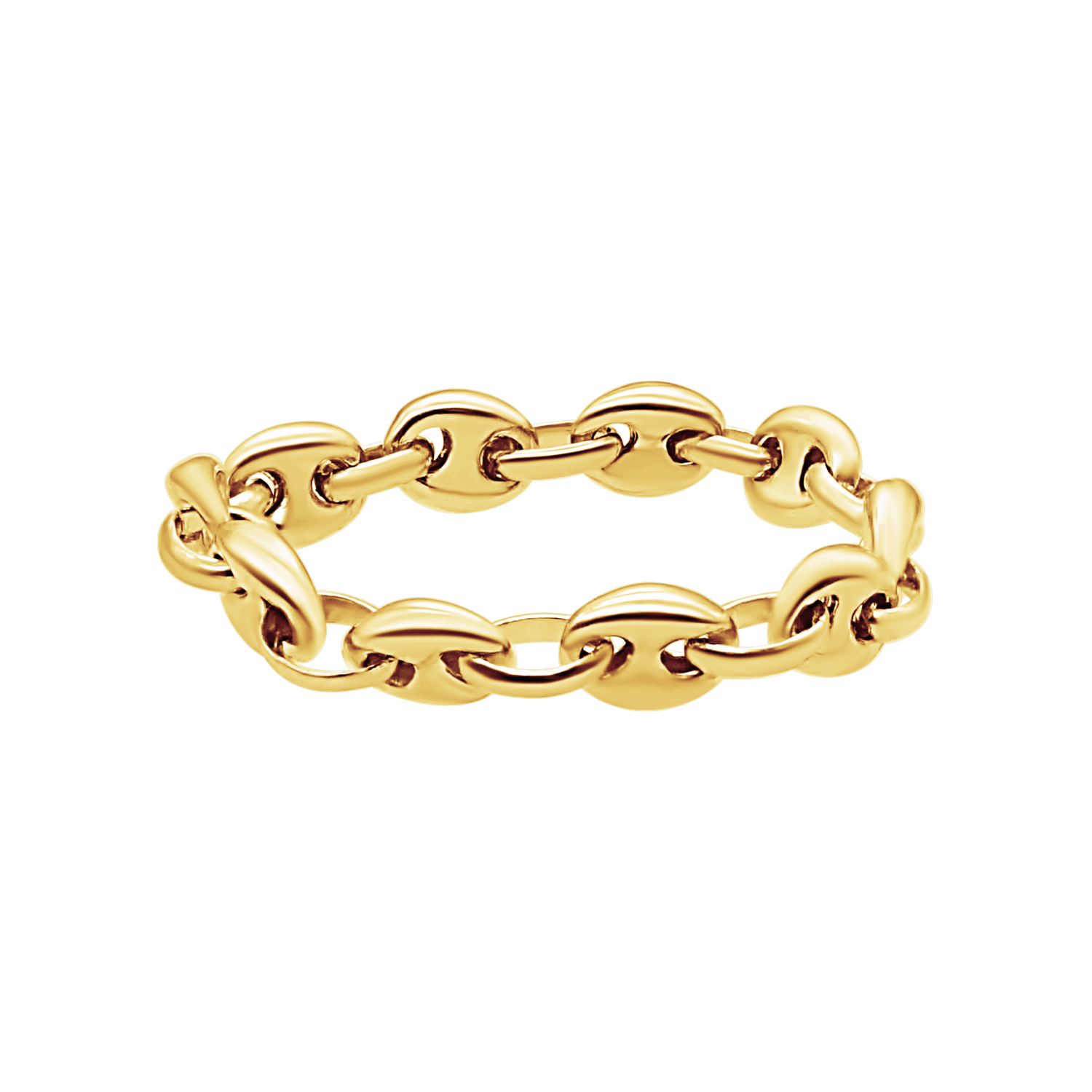 Chained Rings Finished Pave Curb Chains Chain Rings | Ross Metals